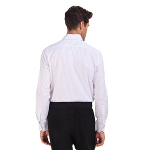Striped Black And White Button-Down Shirt