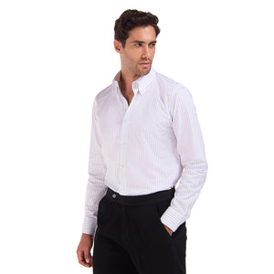 Striped Black And White Button-Down Shirt
