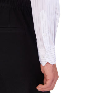 Striped Black And White Button-Down Shirt